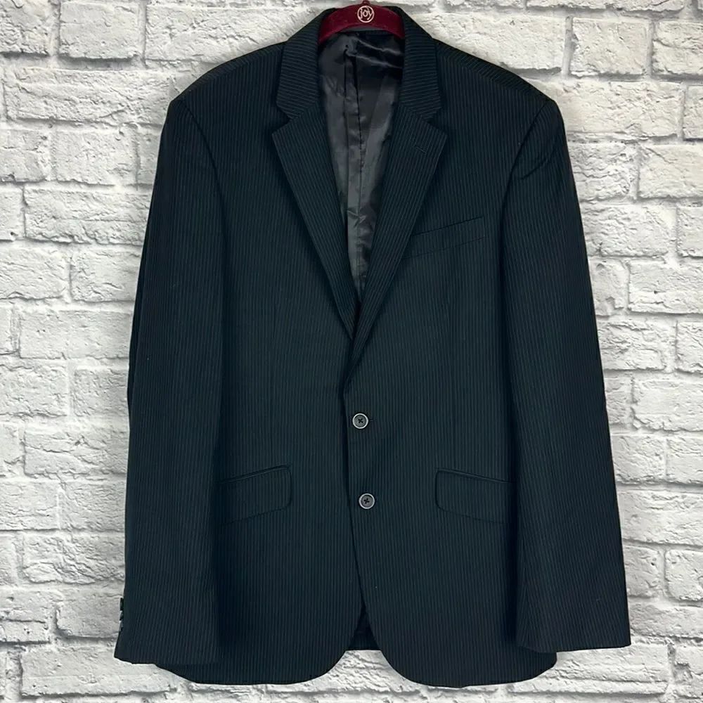 Kenneth Cole Reaction Men’s Blazer Black Pinstripe Jacket Size 40R